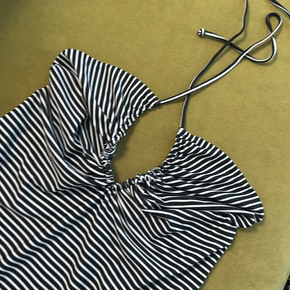 MIKOH Luana One Piece Swim Suit Black/White STRIPED XL 74 - Picture 13 of 16